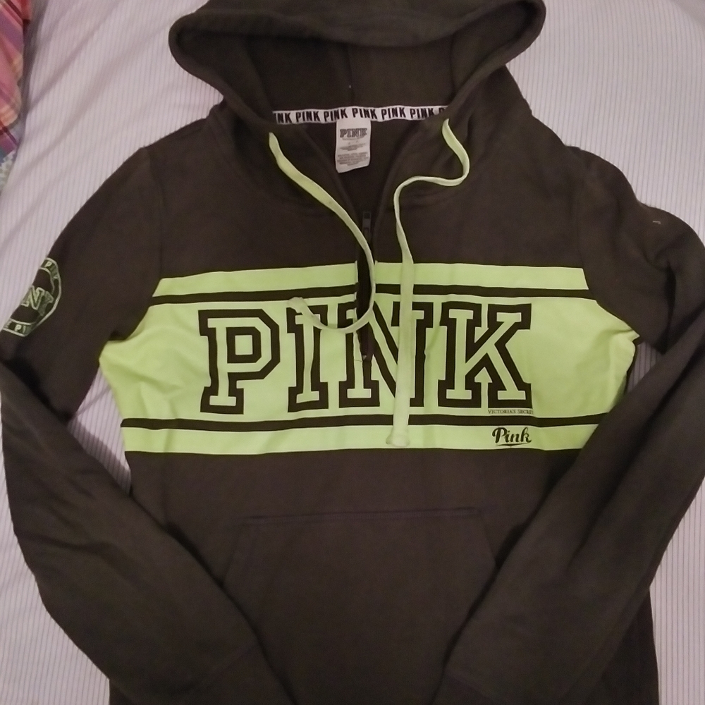 PINK HALF ZIP HOODIE